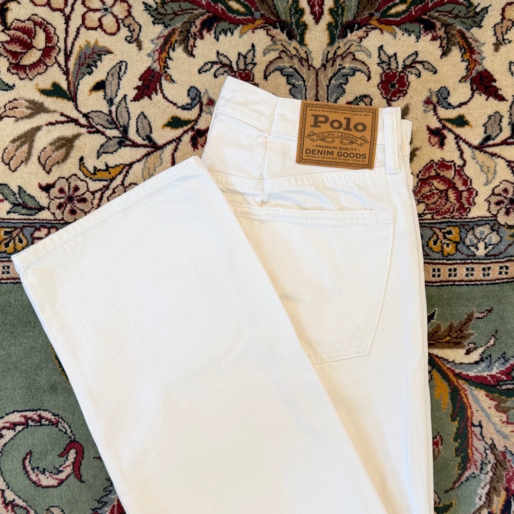 Polo by Ralph Lauren White Slouch Tapered Jeans